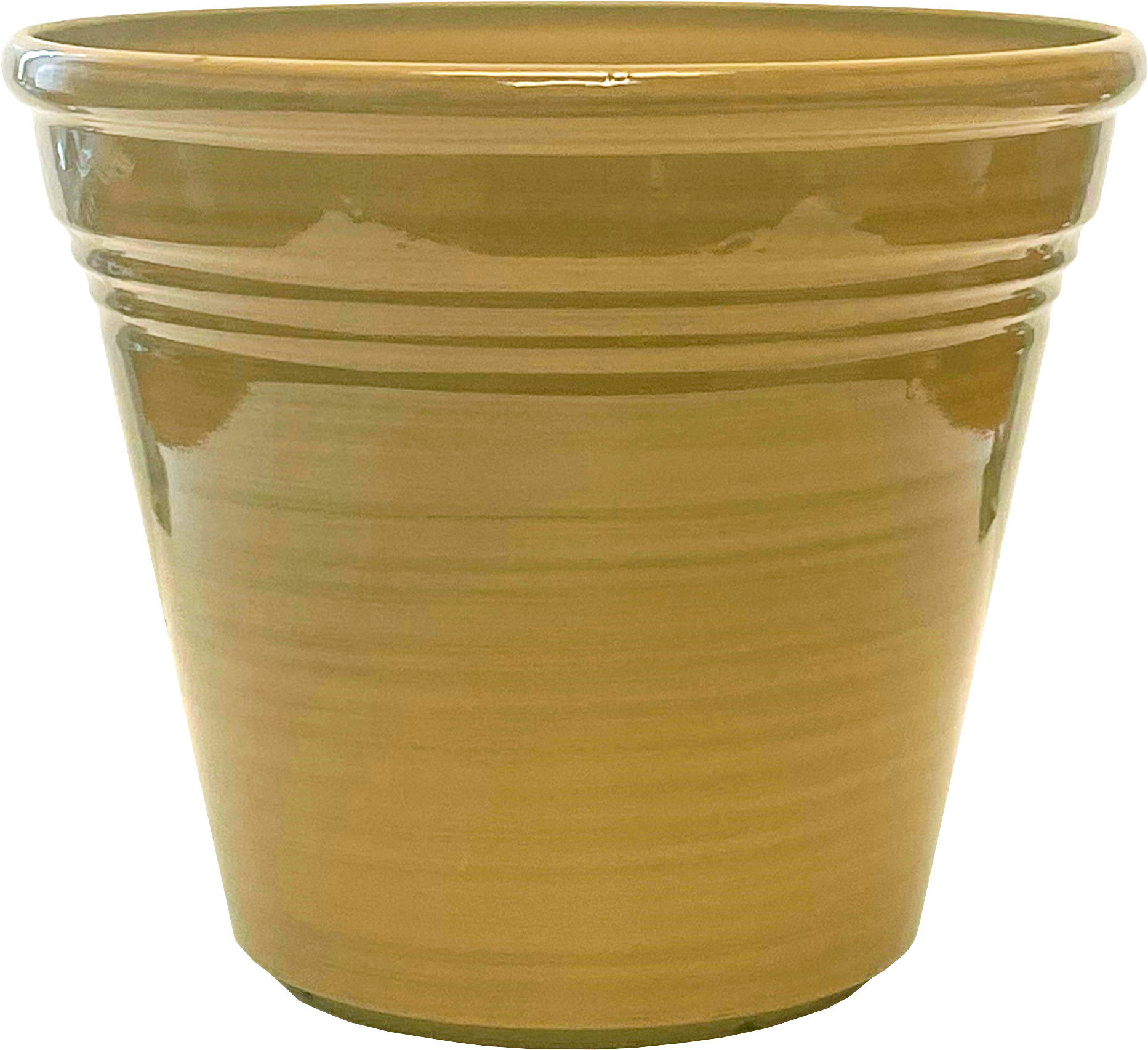 8 Inch Cassie Round Planter Brown with Lines – 24 per case - Decorative Planters